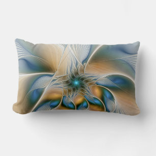 Cojín Lumbar Arte fractal de fantasía abstracta y elevada con a