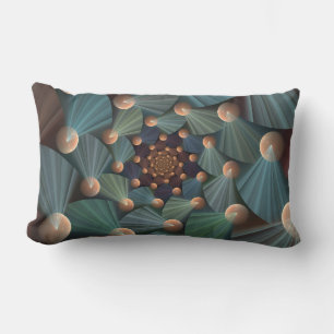 Cojín Lumbar Arte Fractal Moderno Con Profundidad, Marrón, Lata