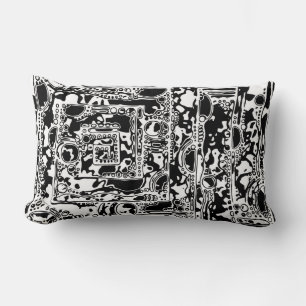 Cojín Lumbar Arte Geométrico Negro Y Blanco 25