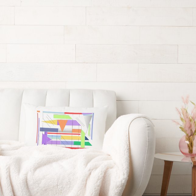Cojín Lumbar "Arte geométrico Print Premium 24'' x 36'' Arte mu (Sofá)