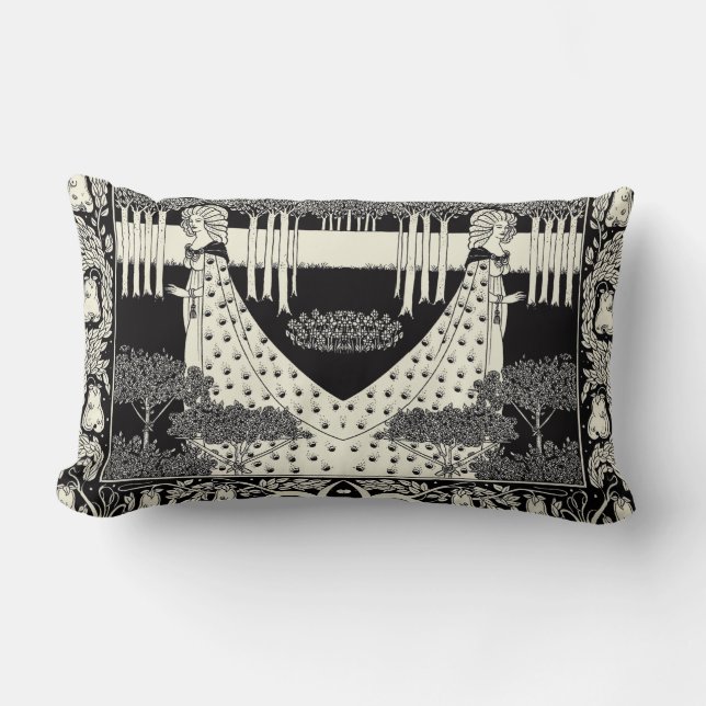 Cojín Lumbar Arte Nouveau Aubrey Beardsley Salome (Anverso)