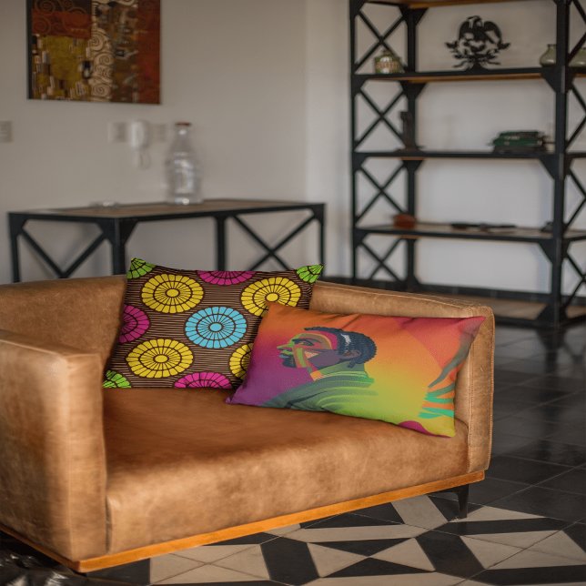 Cojín Lumbar Arte pop negrita | Hombre Africano-Estadounidense  (Subido por el creador)