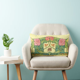 Cojín Lumbar Artes y Oficios Retro o Friso Floral Craftsman