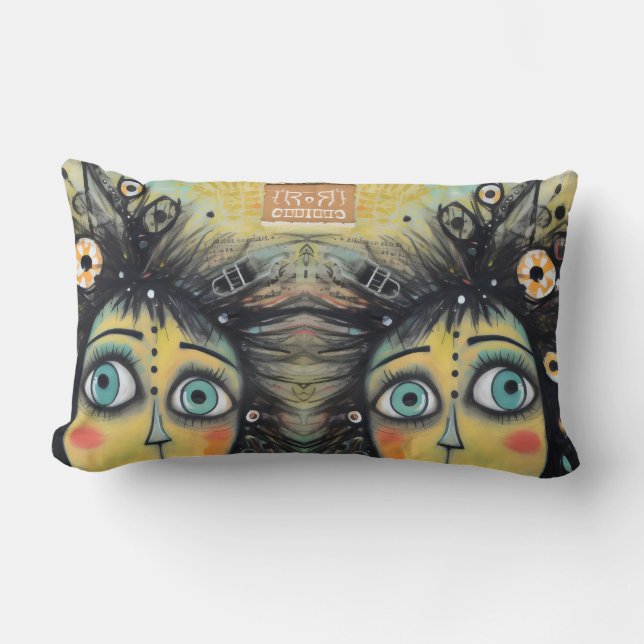 Cojín Lumbar ArtLady 12 Encantadora y angustiada (Anverso)