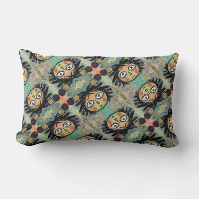 Cojín Lumbar ArtLady 14 Encantadora y angustiada (Anverso)