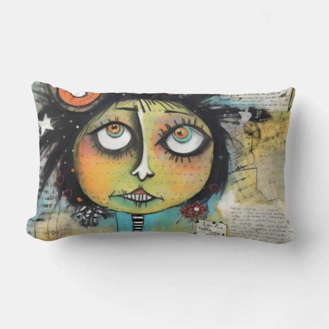 Cojín Lumbar ArtLady 19 Encantadora y angustiada (Anverso)