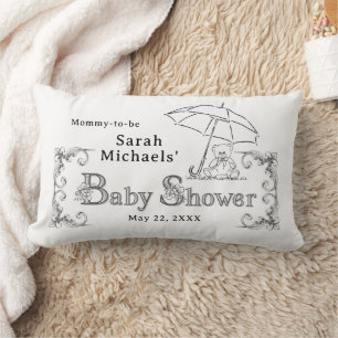 Cojín Lumbar Artsy Baby Shower Mommy-to-be