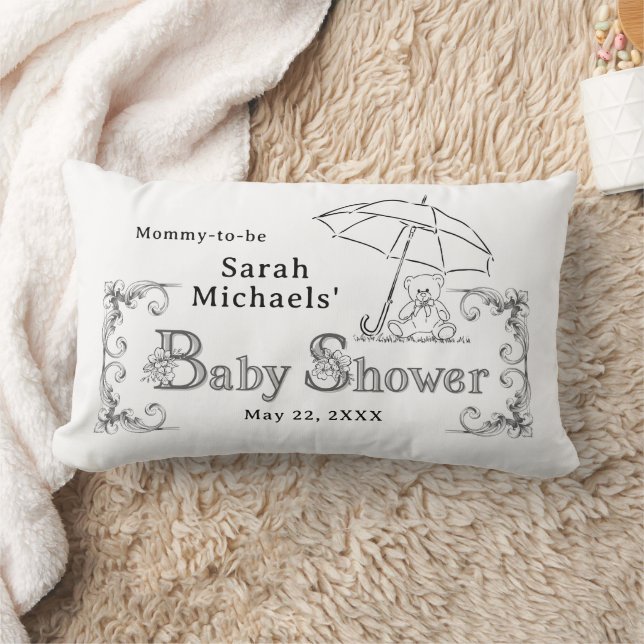 Cojín Lumbar Artsy Baby Shower Mommy-to-be (Manta)