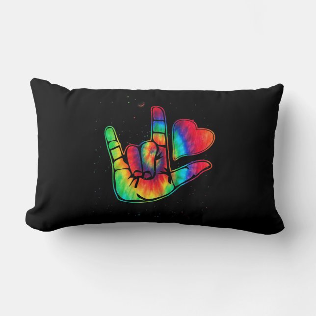 Cojín Lumbar ASL Love Rótulo Language Hand Autism Awareness Sup (Anverso)