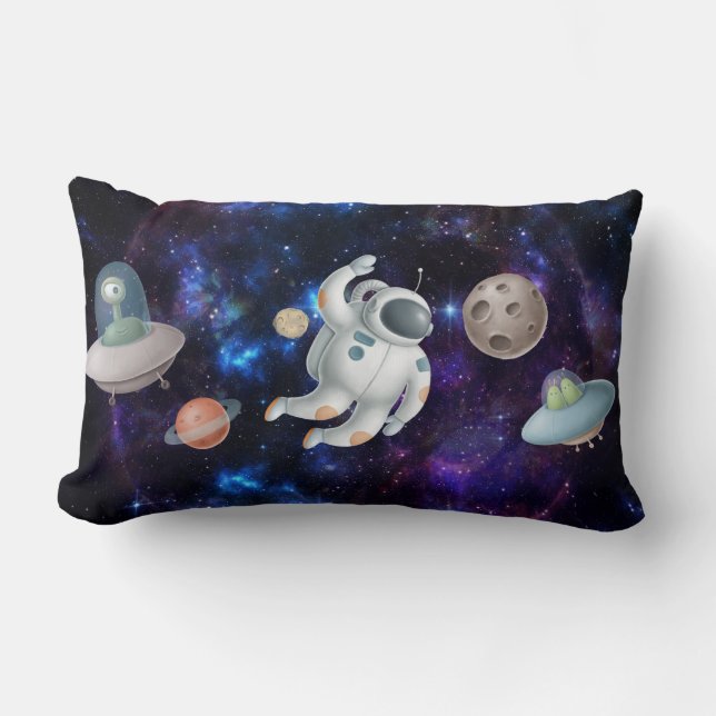 Cojín Lumbar Astronauta en el espacio dormitorio para los niños (Anverso)