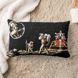 Cojín Lumbar Astronautas mirando la Tierra - Galaxia Retro