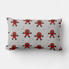 Cojín Lumbar Astronautas rojos sobre gris
