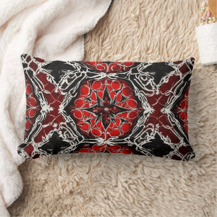 Cojín Lumbar Ataque blanco rojo negro simétrico y elegante de I