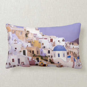 Cojín Lumbar Atardecer al óleo, Santorini 2