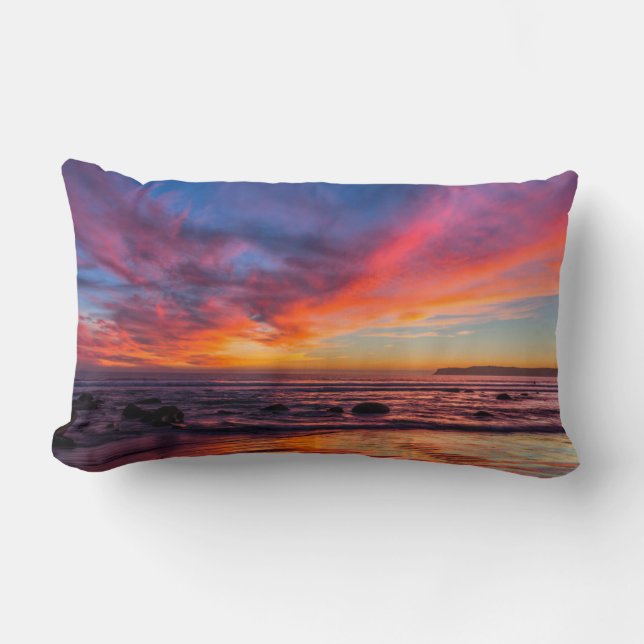 Cojín Lumbar Atardecer al Pacífico desde Coronado 2 (Anverso)