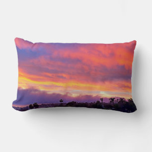 Cojín Lumbar Atardecer azul naranja amarillo rosa foto audaz co