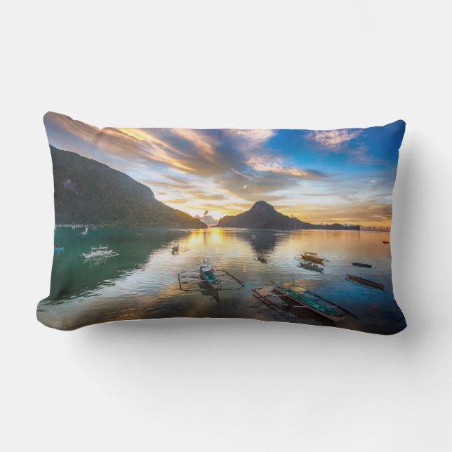 Cojín Lumbar Atardecer en El Nido (Anverso)