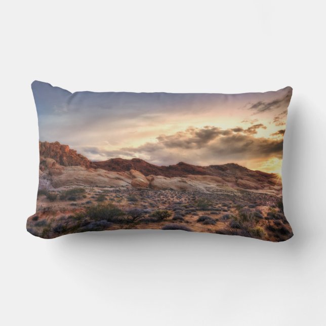 Cojín Lumbar Atardecer en el Parque Estatal Valley of Fire | Ne (Anverso)