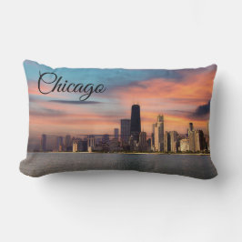 Cojín Lumbar Atardecer profundo sobre Chicago