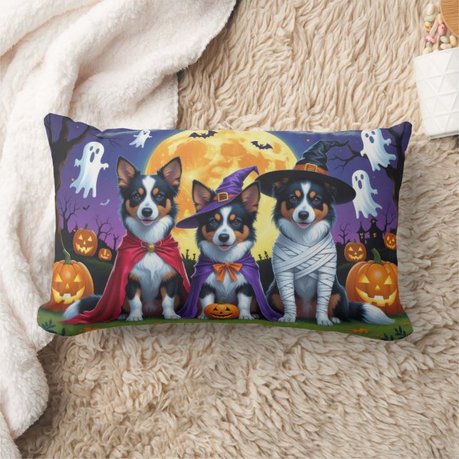 Cojín Lumbar Australia Kelpies Dogs Calabaza Halloween Funny (Manta)