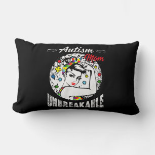Cojín Lumbar Autismo Mamá inquebrantable camiseta Autism Awaren