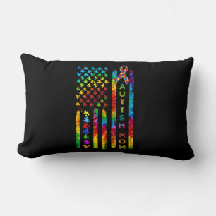 Cojín Lumbar Autismo Mamá Tee Autism Awareness Tye American F