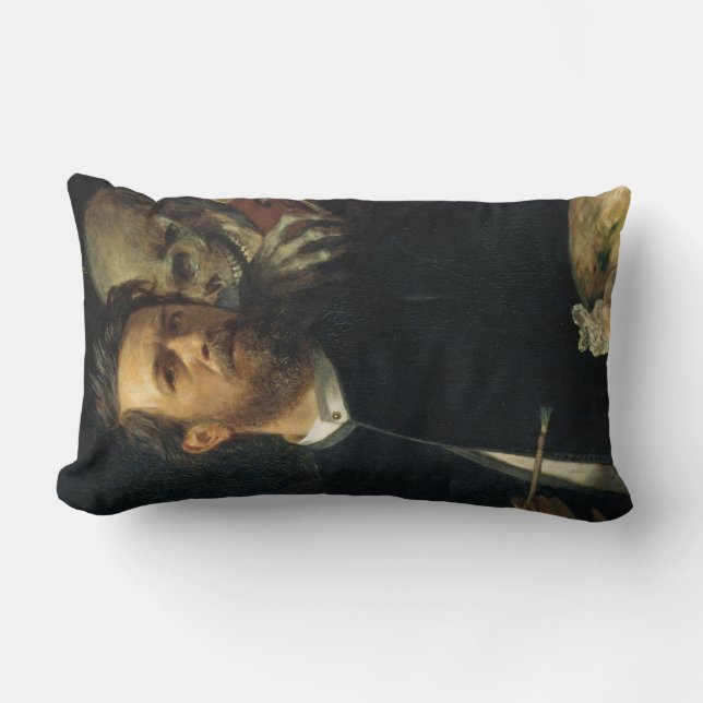 Cojín Lumbar Autoretrato con la muerte como ladrón (de Böcklin) (Anverso)