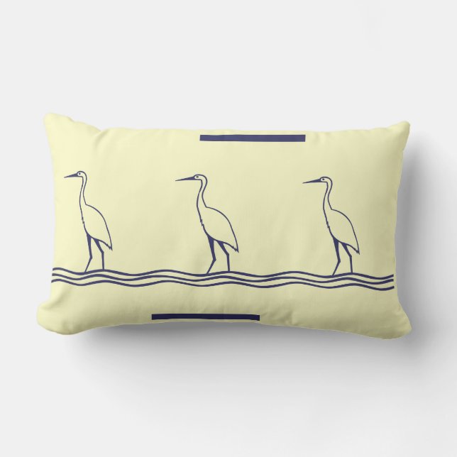 Cojín Lumbar ave marina garza de la costa blanca PILLOW (Anverso)