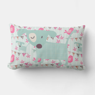 Cojín Lumbar Aves, perros, carteles, flores