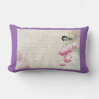 Aves y flores con escritura a mano Shabby Vintage