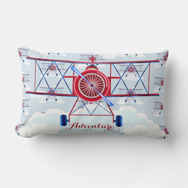 Cojín Lumbar Aviador de aviarios Vintage (Anverso)