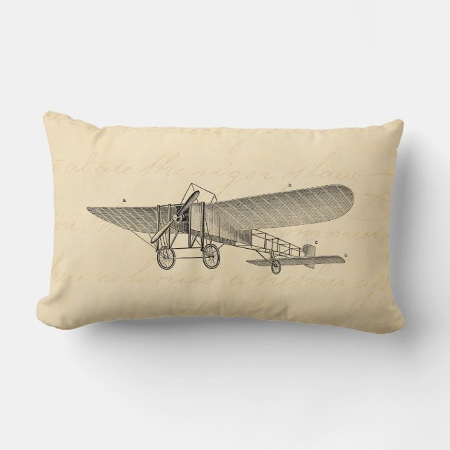 Cojín Lumbar Avión retro del apoyo del aeroplano del propulsor (Anverso)