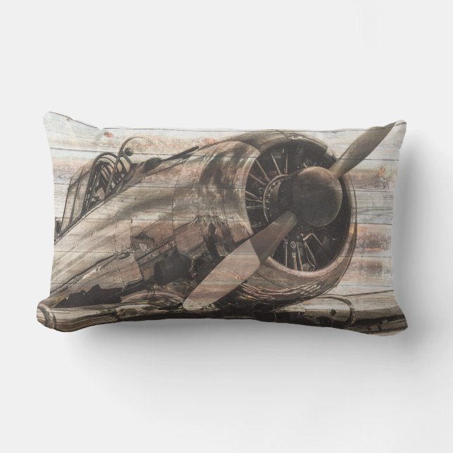 Cojín Lumbar Avión Vintage (Anverso)