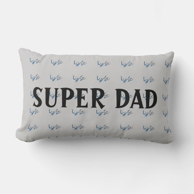 Cojín Lumbar Aviones Super Papá (Anverso)
