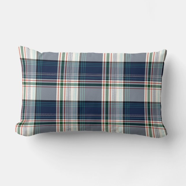 Cojín Lumbar Azul, Blanco, Placa multihilo (Anverso)