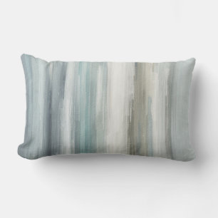 Cojín Lumbar Azul Claro Gris Marrón Teal Raya Abstracta