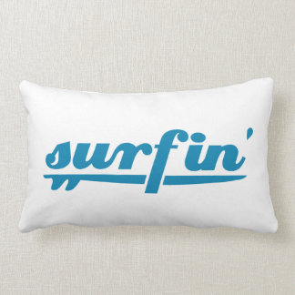 Cojín Lumbar Azul de la tabla hawaiana de Surfin