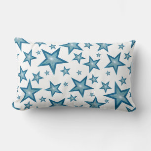 Cojín Lumbar Azul Estrellas Blanco 'Texto' blanco lumbar