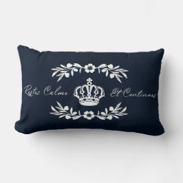 Cojín Lumbar azul marino azul blanco escritura francesa mantene