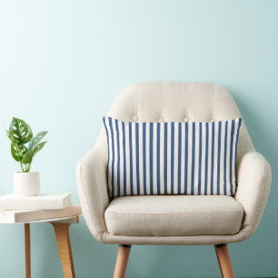Cojín Lumbar Azul Marino Blanco Raya Costera