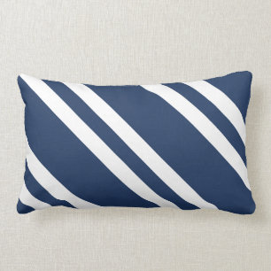 Cojín Lumbar Azul marino y franja blanca