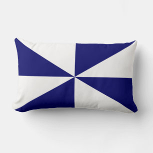 Cojín Lumbar Azul Marino y Molinete Blanco