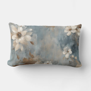 Cojín Lumbar Azul marrón crema flor rusticopolvo Casa de campo