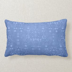 Cojín Lumbar Azul Mylosotis Estampado Floral Fancy Damask