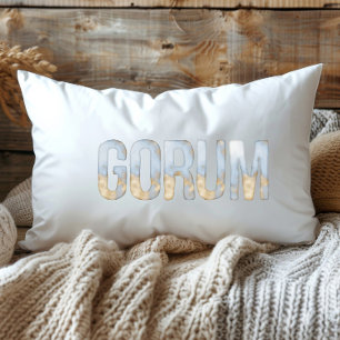 Cojín Lumbar Azul Oro Pastel Acuarela Gorum Louisiana
