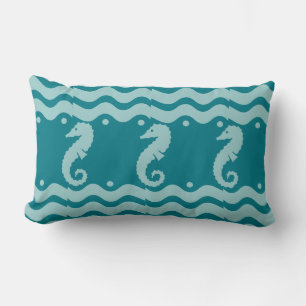 Cojín Lumbar azul polvo verde azulado SEAHORSE