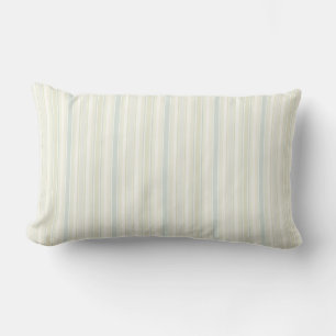 Cojín Lumbar Azul Polvoriento Neutral Rayado Estilo Granja Rúst
