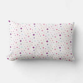 Cojín Lumbar Azul Rosa Estrellas Moradas Espacio Cósmico.
