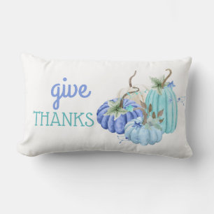 Cojín Lumbar Azul Teal Aqua Taupe Calabaza Otoño