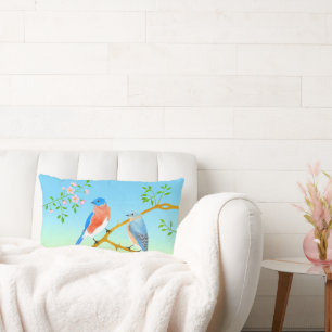 Cojín Lumbar Azulejos Azul Pálido y Verde